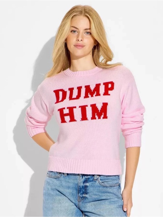 wild fable Sweaters - Wild Fable NWT Dump Him Pink Knit Sweater Size S Y2K Britney Spears Bimbo Camp